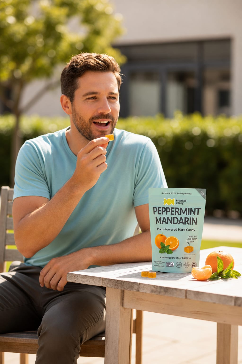Peppermint Mandarin Better-for-You Hard Candy – Cool & Citrusy – Organic Peppermint & Mandarin – Gluten-Free, Non-GMO, Vegan ECSBND007