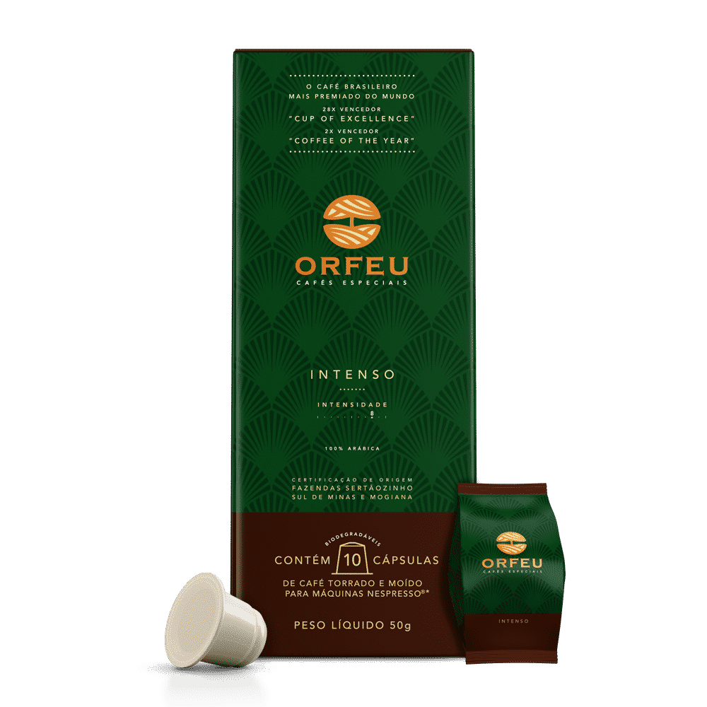 Orfeu Coffee Orfeu Specialty Coffee - Nespresso Pods, Intense Dark Roast, 50 Cases
