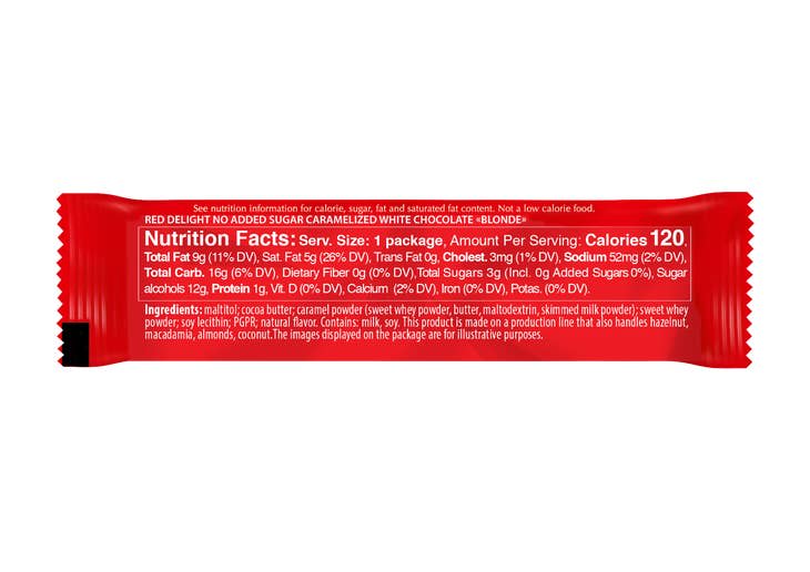 Red Blonde Chocolate (Caramelized White Chocolate), No Sugar Added RED-198