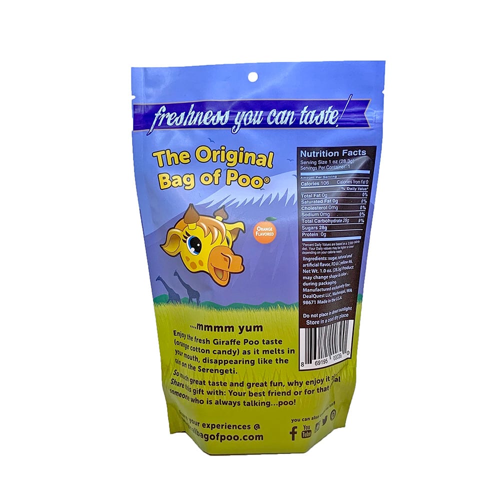 The Original Bag of Poo - Giraffe Cotton Candy 7001-cs