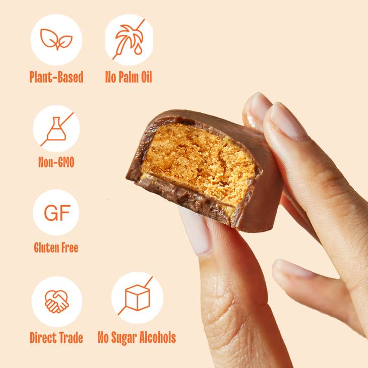 Oat Milk Chocolate Peanut Butter Cups - Grab & Go Box WHL-PBC-30PC