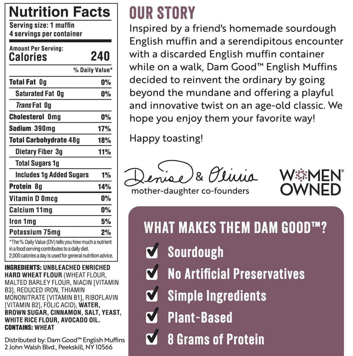 Vegan Sourdough Dam Good® English Muffins 867126000426