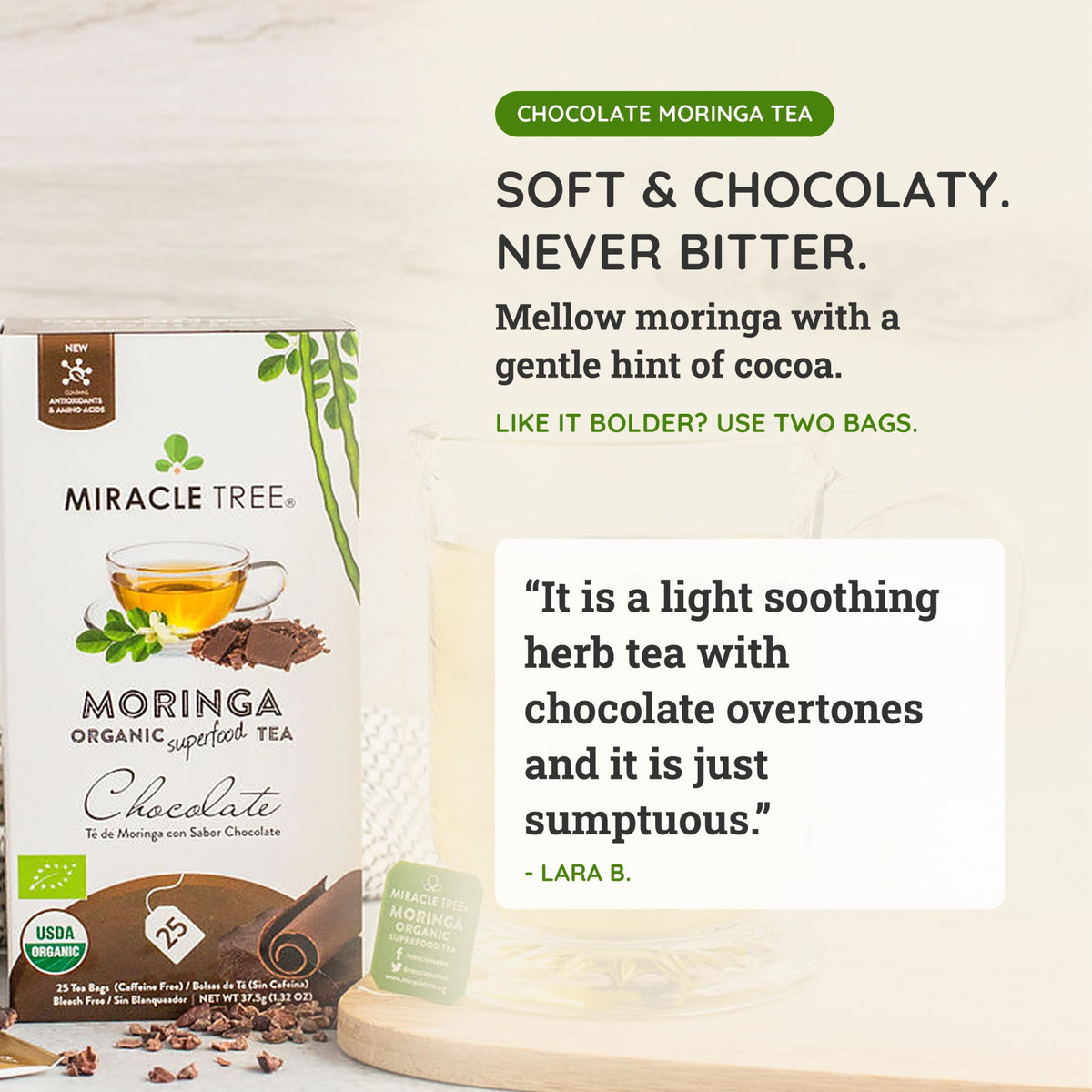 Organic Moringa Herbal Tea, 25Ct MT-CHC-25