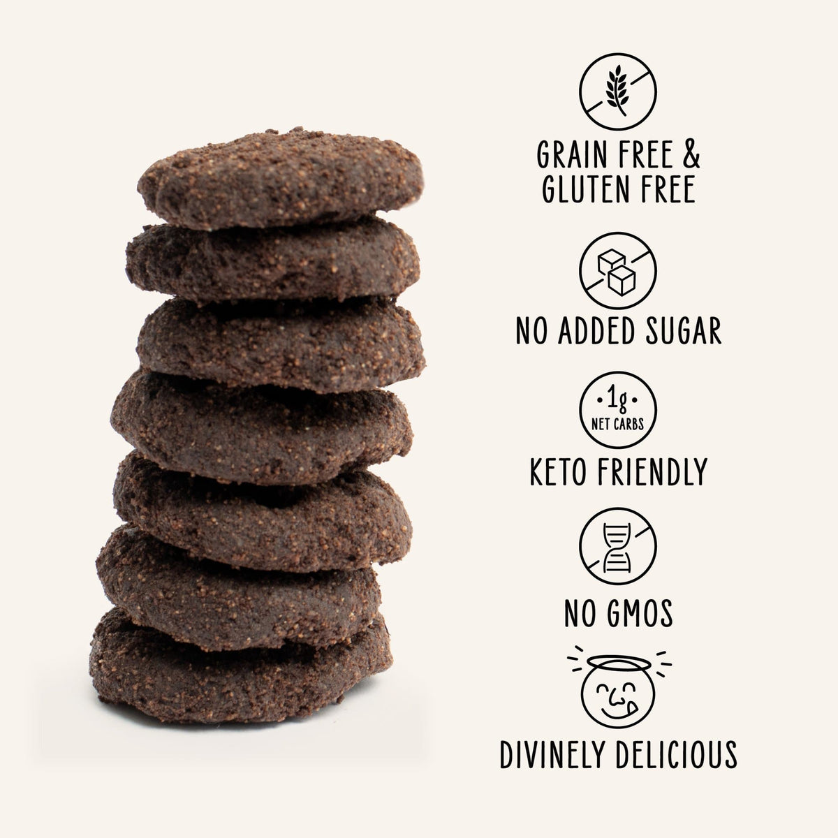 Nunbelievable Low Carb, Gluten Free Double Chocolate Chip Cookies NUNB-KTO-DC-006-R