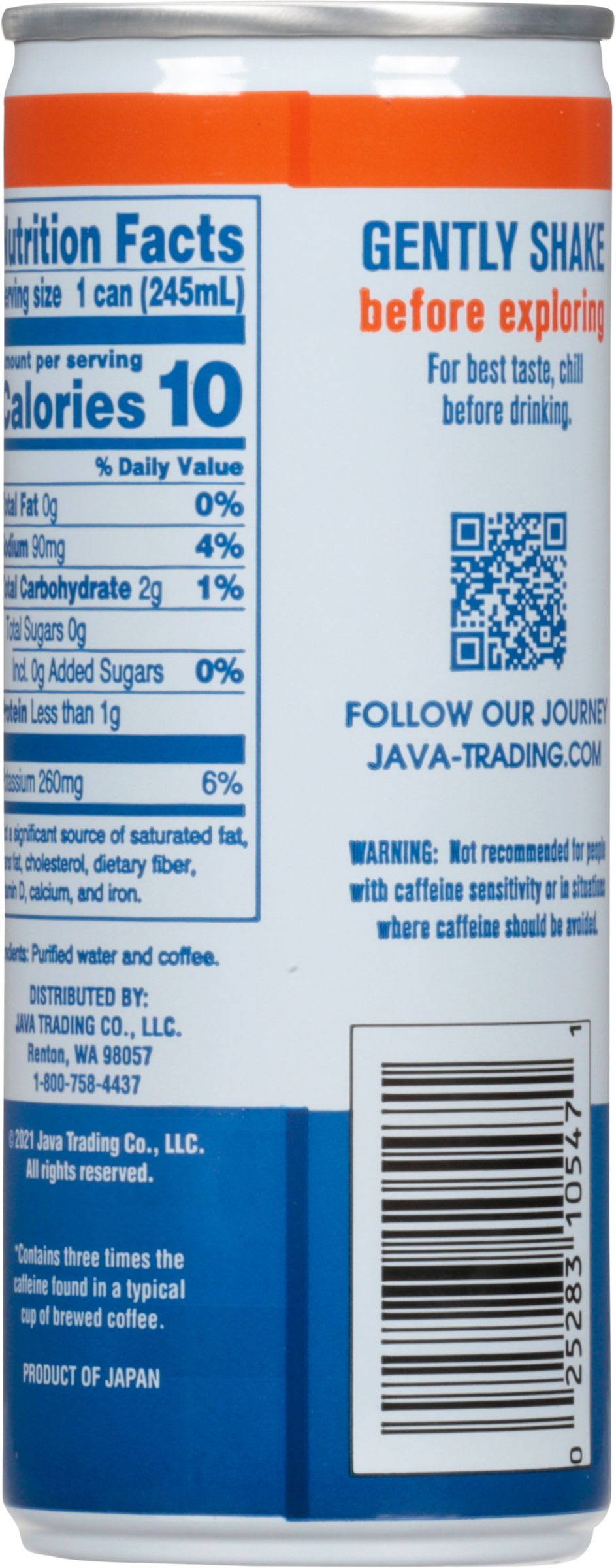 Java Trading Peak 3X Strength Unsweetened Iced Coffee 42010621282