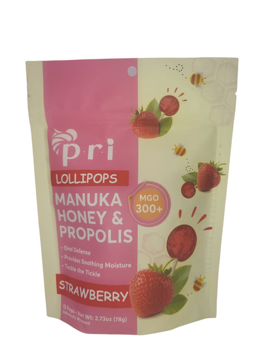 PRI Pacific Resources International Lollipops Strawberry - 12 count