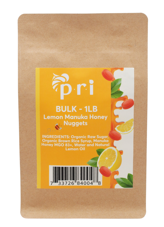 PRI Manuka Honey and Lemon Nuggets/Candy, bulk bag (109 pieces per pound)