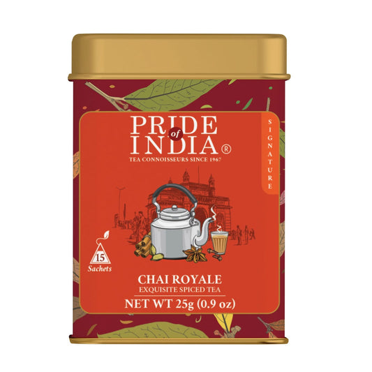 Pride India Brands Tea Bags 15ct - Pride of India Natural Chai Royale (Exquisite Spiced T