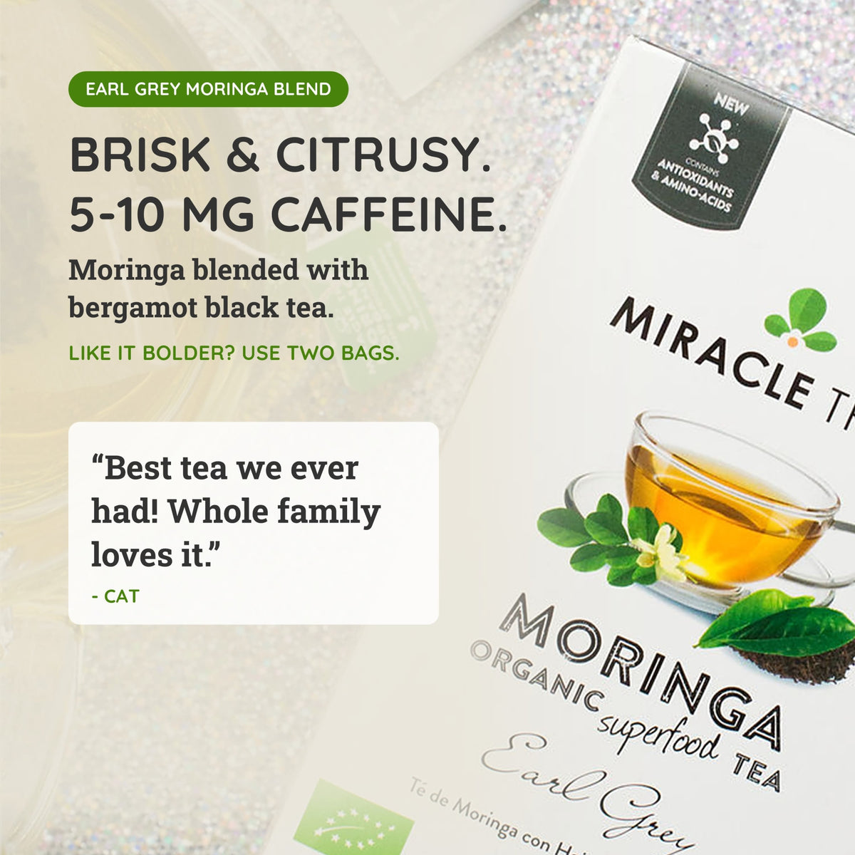 Organic Moringa Herbal Tea, 25Ct MT-ELG-25