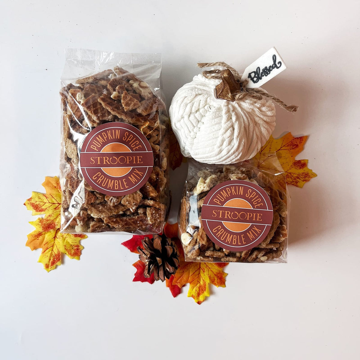 Lancaster Stroopie Co Pumpkin Spice stroopwafel crumble snack mix, 10 oz share bag