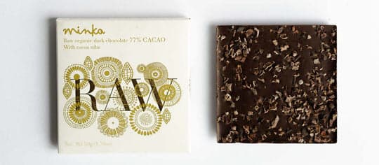 Organic Raw Chocolate Bar - 77% with Cocoa Nibs