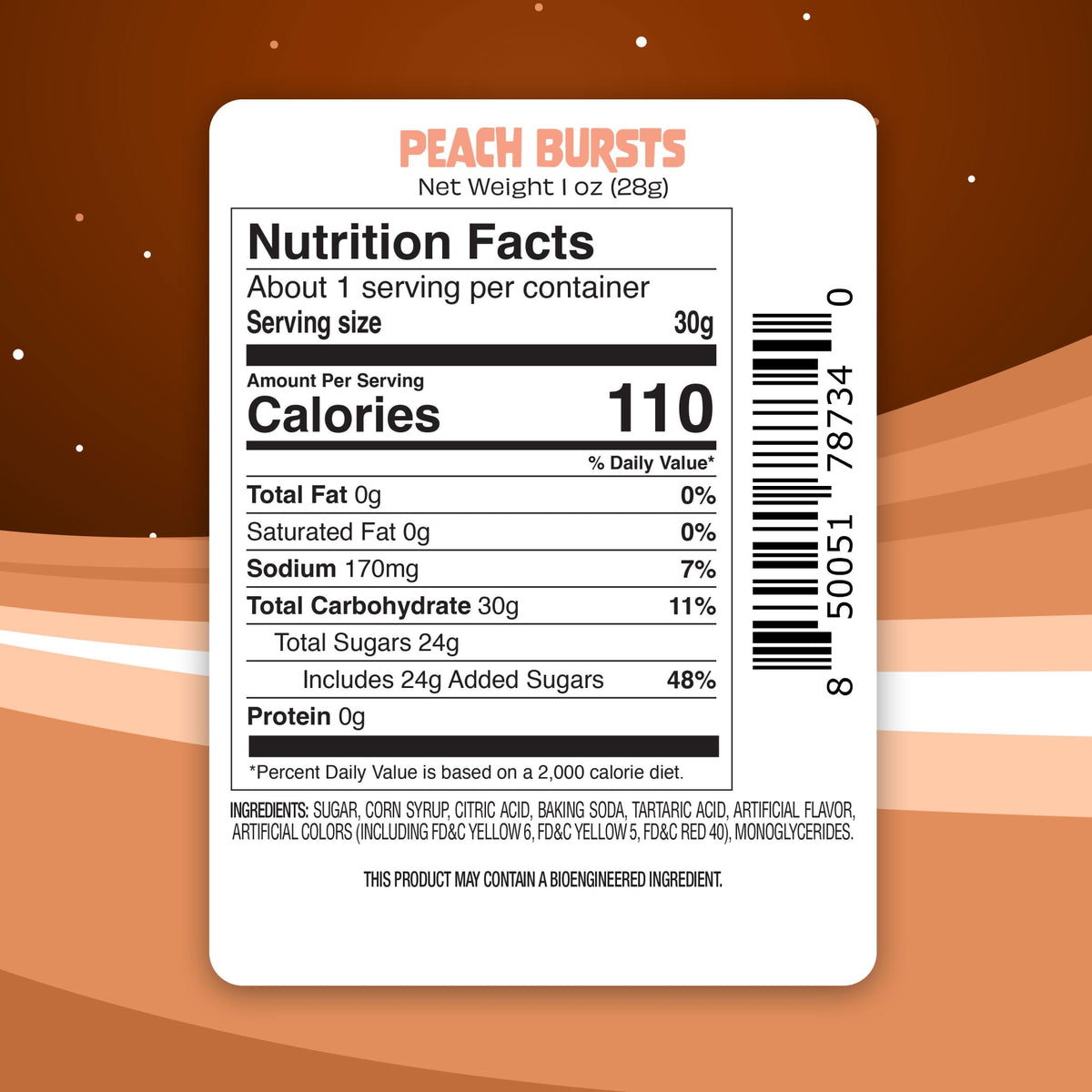 Peach Bursts - Freeze Dried Candy - Sour Puff Balls UpTop_PeachBurst_12