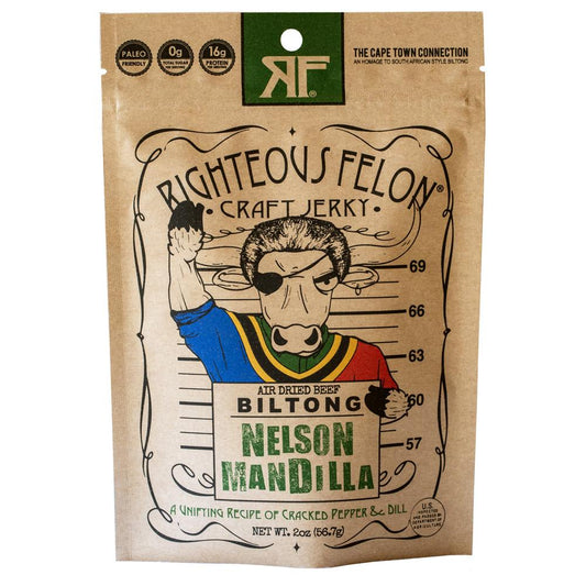 Righteous Felon beef biltong, 2 oz bag
