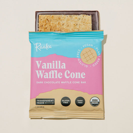 Raaka Chocolate Waffle Cone Bar - Vanilla