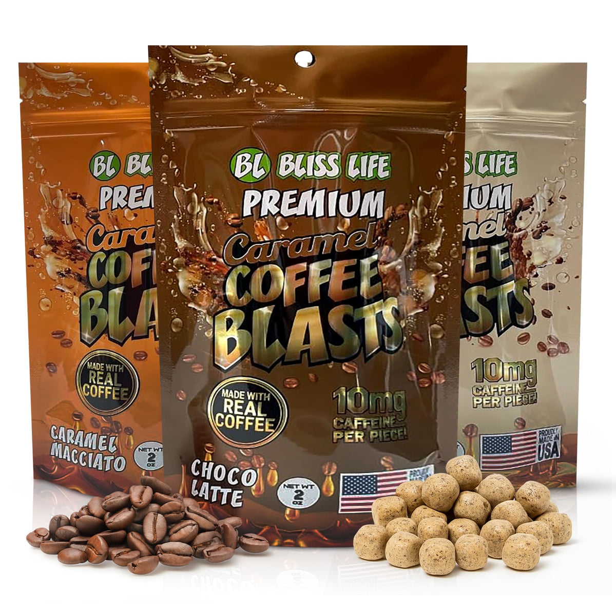 Caramel Coffee Blasts - Made with REAL Coffee - 10mg per piece 20ctfrenchvanilla
