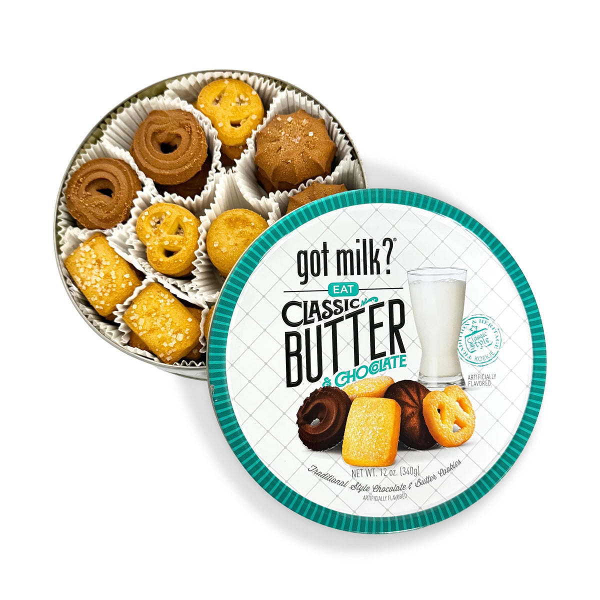 12oz Embossed Got Milk Cookie Tin GMBWBC12-12-V2