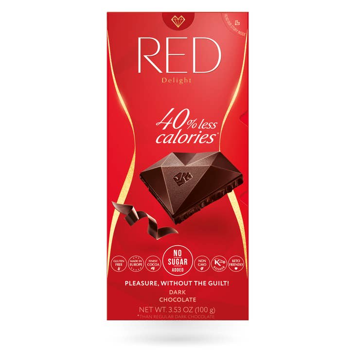 RED Chocolette Red Dark Chocolate, No Sugar Added