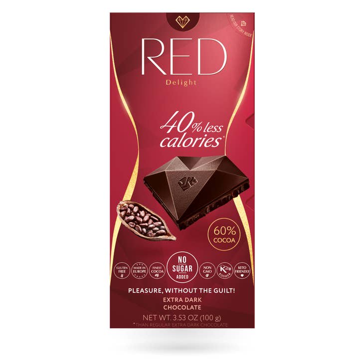 RED Chocolette Red Extra Dark Chocolate, No Sugar Added