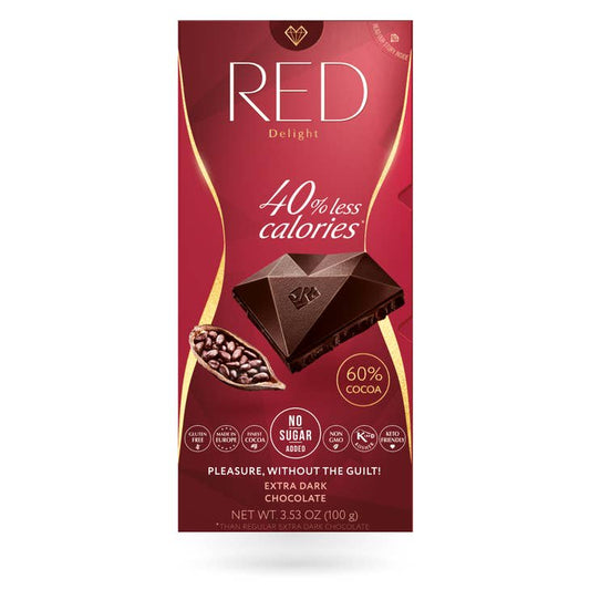 RED Chocolette Red Extra Dark Chocolate, No Sugar Added