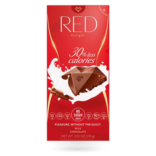 RED Chocolette Red Milk Chocolate, No Sugar Added