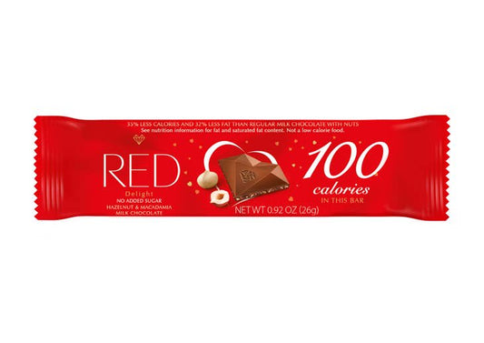 RED Chocolette Red Milk Chocolate With Hazelnut & Macadamia, No Sugar Added
