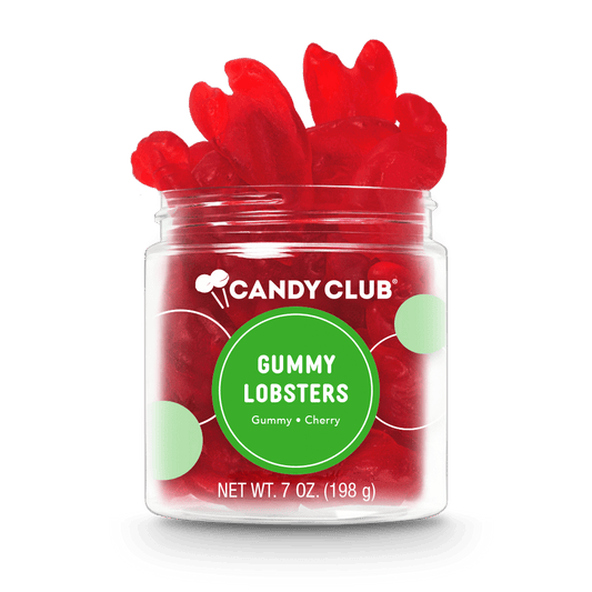 Candy Club Gummy Lobsters raspberry gummy candy in a 7 oz cup
