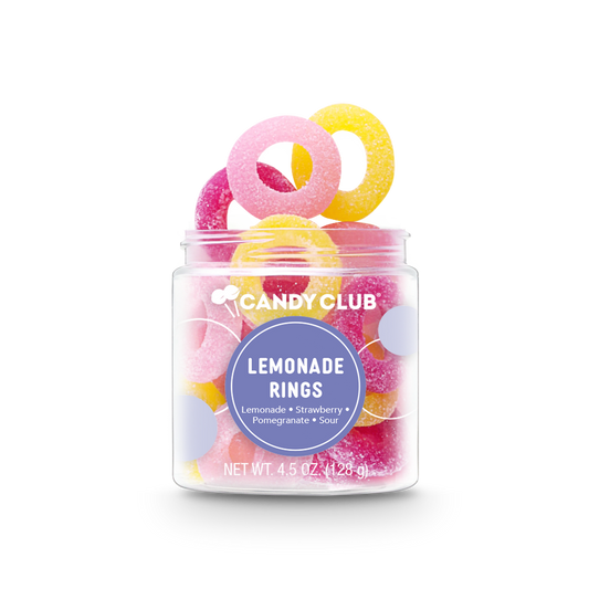 Candy Club Lemonade Rings gummy candy in a 4.5 oz cup