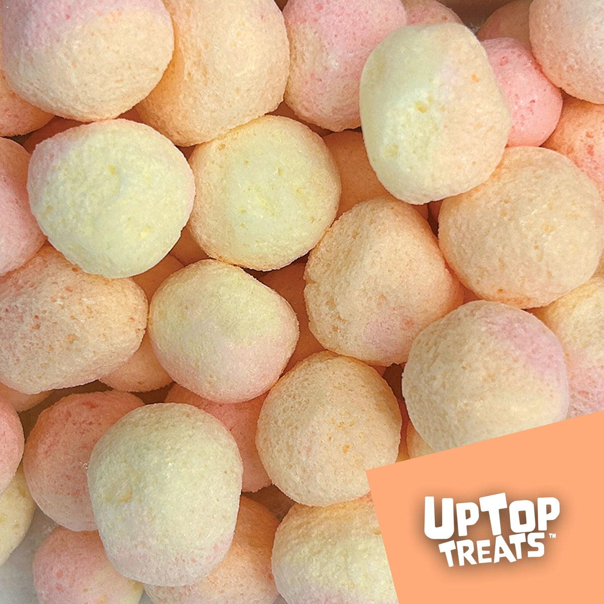 Peach Bursts - Freeze Dried Candy - Sour Puff Balls UpTop_PeachBurst_12
