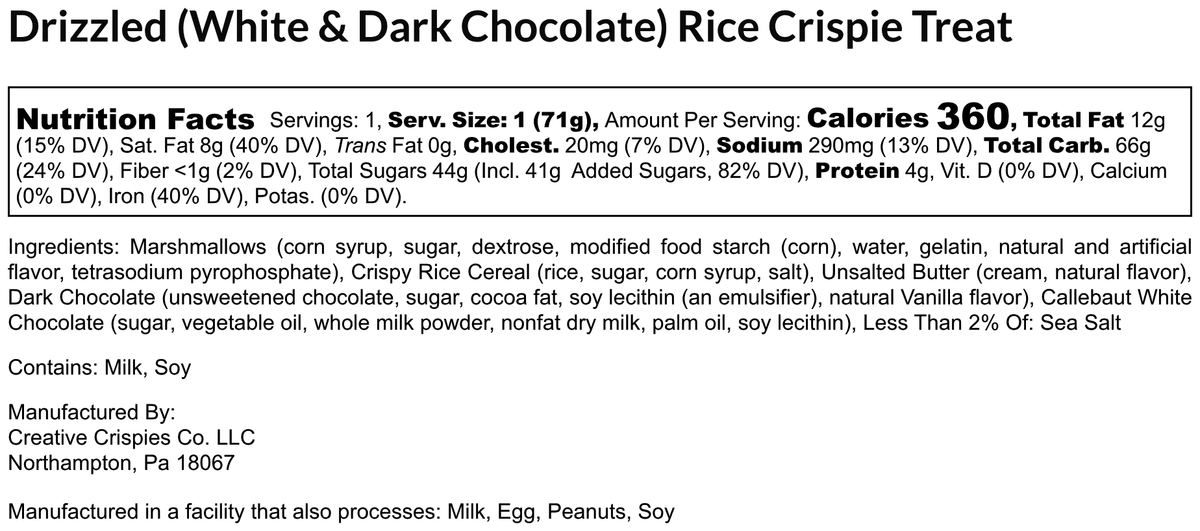 Drizzled Rice Crispie Treats