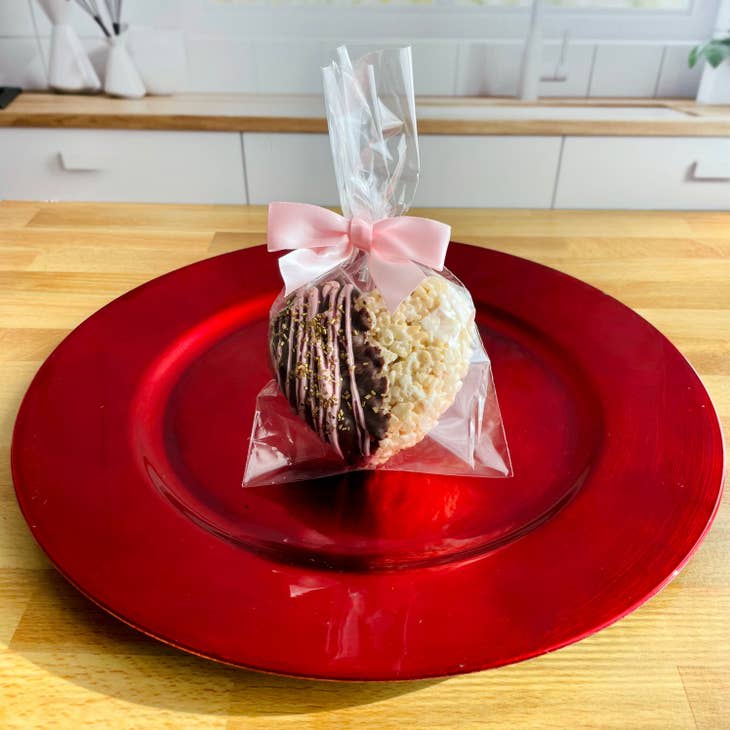 Valentine's Day Chocolate Dipped Heart Rice Crispie Treats