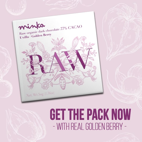 Organic Raw Chocolate Bar - 77% with Golden Berry - Raw Collection