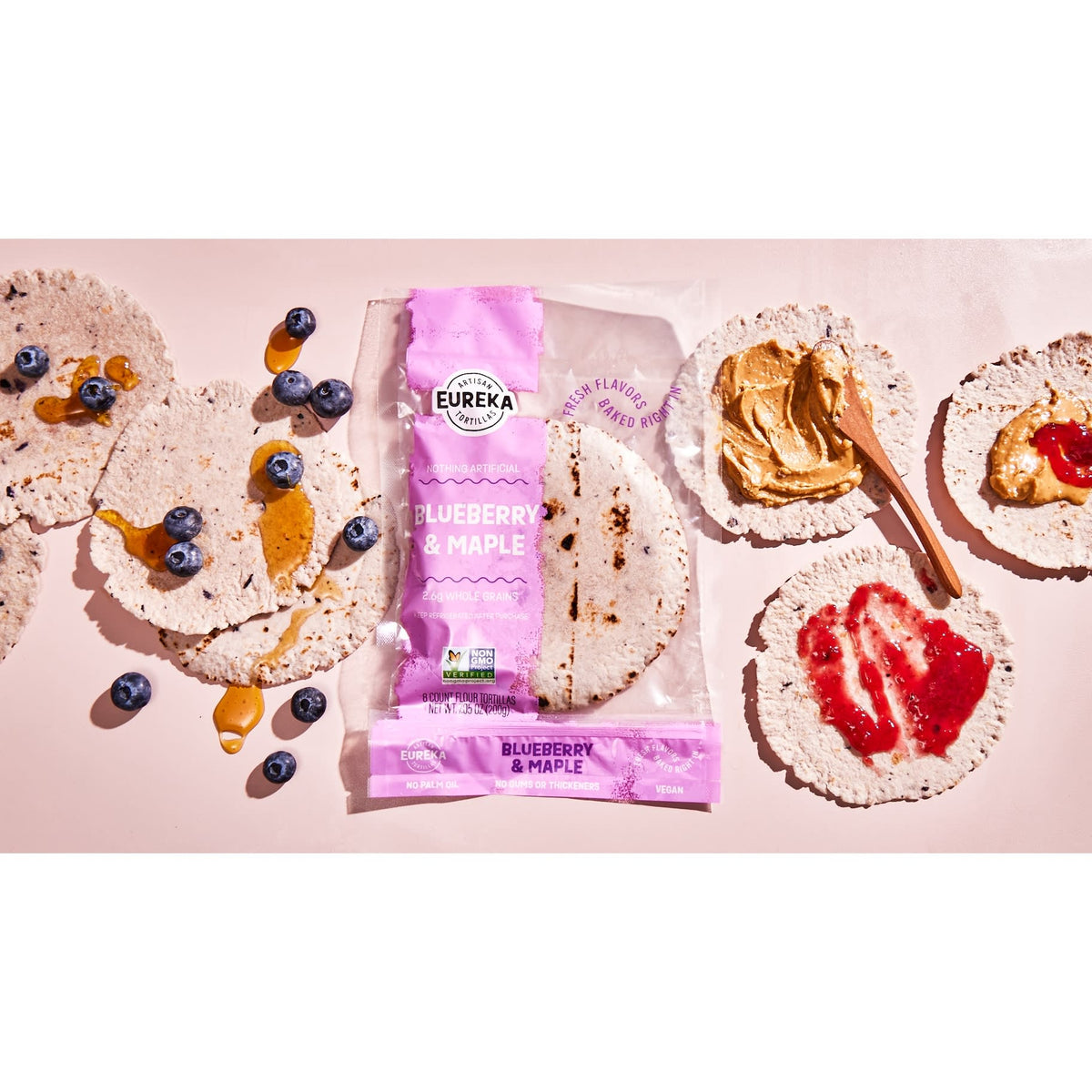 Flour Tortillas (6 inch, 8 Count) Blueberry & Maple