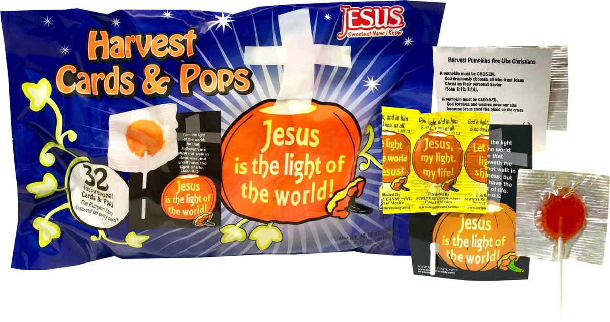 Scripture Candy Scripture Candy, Harvest Cards & Pops Bag, 32 Count