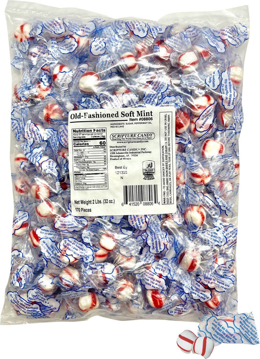 Scripture Candy Old-Fashioned Soft Peppermint 2lb Bag, 160 Pieces