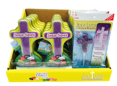 Scripture Candy Easter Cross Sampler, Jelly Bean Tin & Cross Pop Set