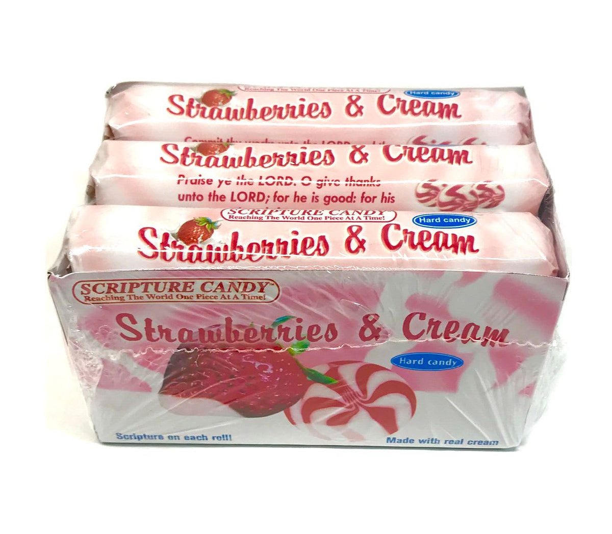 Scripture Candy Strawberries & Cream Rolls
