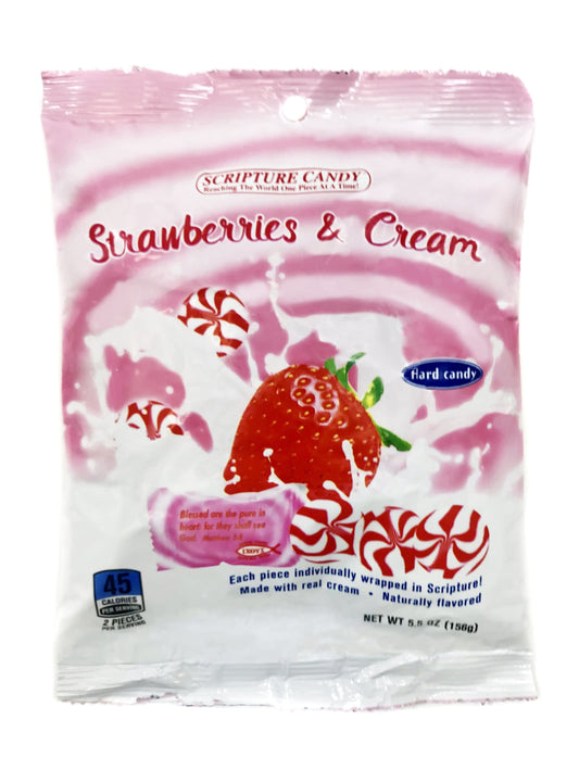 Scripture Candy Strawberry & Cream 5.5oz Bag, 25 Pieces