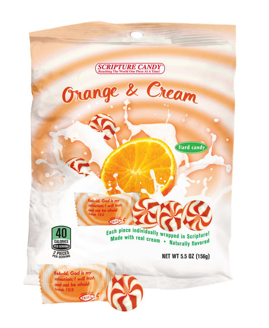 Scripture Candy Orange & Cream 5.5oz Bag, 25 Pieces
