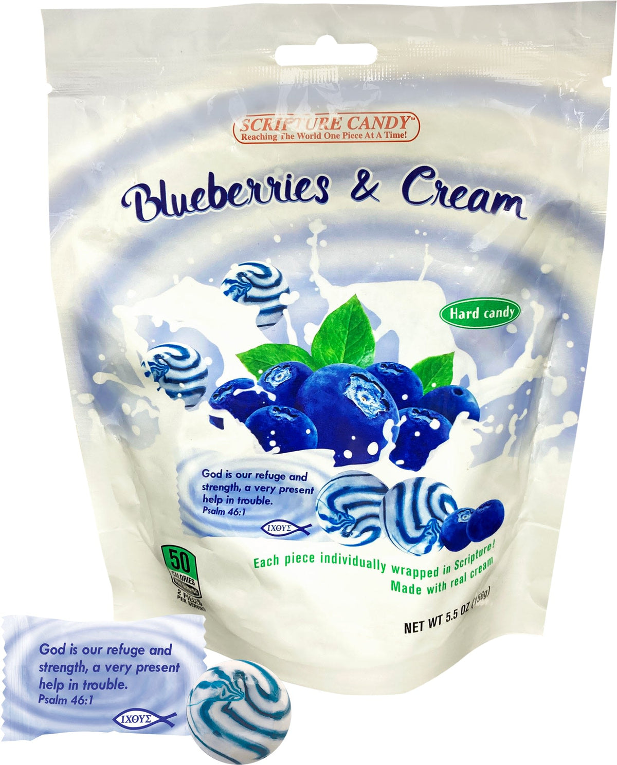 Scripture Candy Scripture Candy, Blueberries & Cream, 5.5oz Bag, 25 Pieces