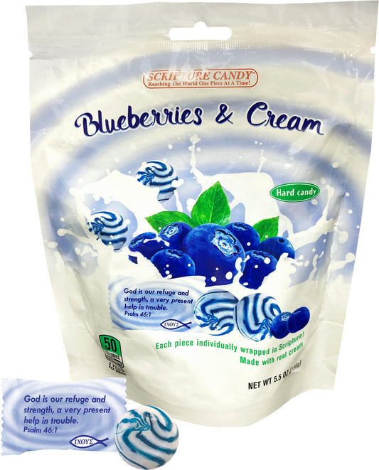 Scripture Candy Scripture Candy, Blueberries & Cream, 5.5oz Bag, 25 Pieces