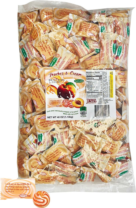 Scripture Candy Scripture Candy, Peaches & Cream 2.5 LB Bag, 180 Pieces
