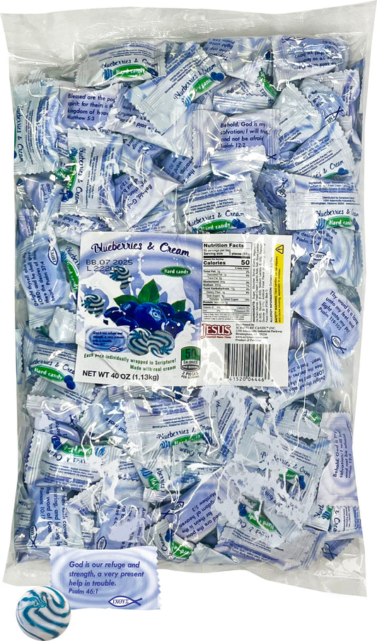 Scripture Candy Scripture Candy, Blueberries & Cream 2.5 LB Bag, 180 Pieces