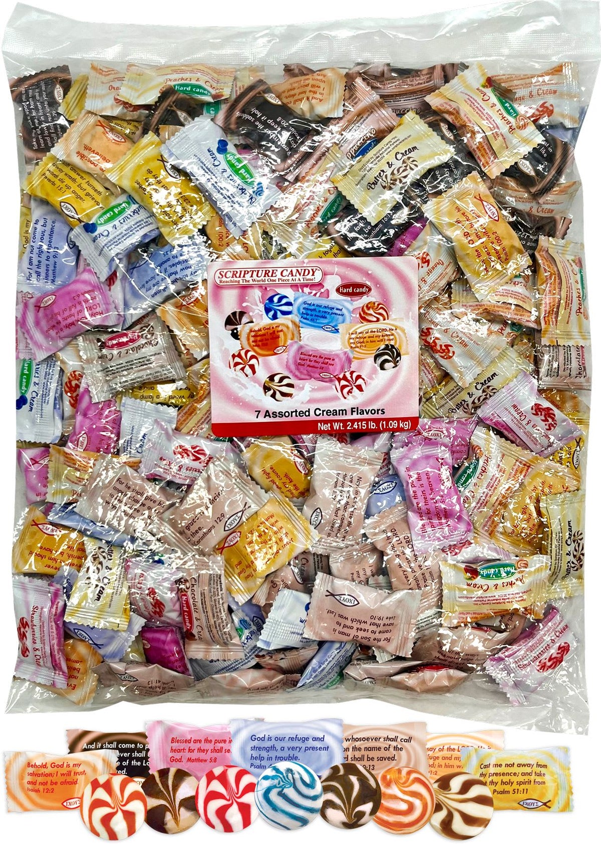 Scripture Candy Assorted Cream Flavor Hard Candy, 180 Pieces
