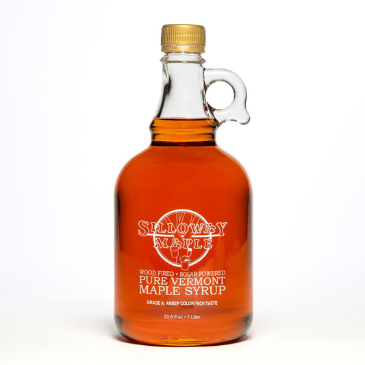 Silloway Maple Maple Syrup, Pure Vermont Woodfired - 33.8 oz, Amber Color/Rich Flavor