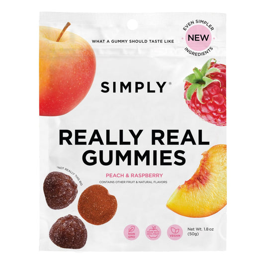 Simply Gum Really Real Gummies - 1.8oz, Peach & Raspberry