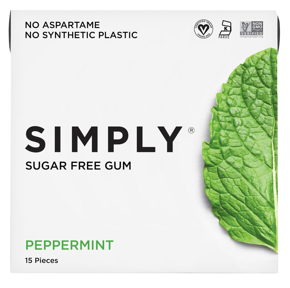 Simply Gum Sugar Free Natural Gum - 15ct, Peppermint
