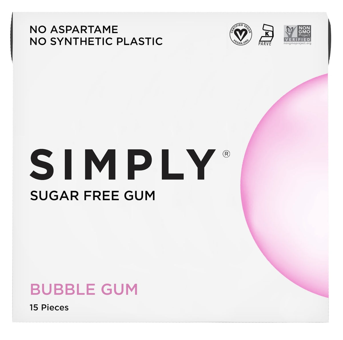 Simply Gum Sugar Free Natural Gum - 15ct, Bubble Gum