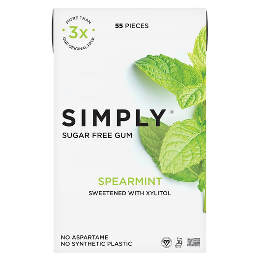 Simply Gum Sugar Free Natural Gum - 55ct, Spearmint