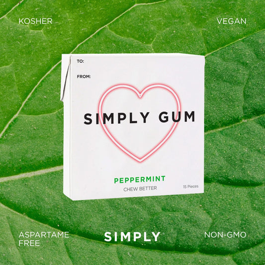Simply Gum Valentine's Peppermint Gum 15CT