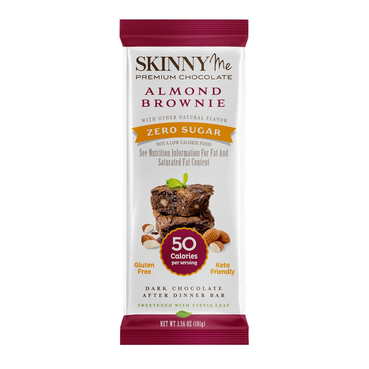 SkinnyMe Chocolates SkinnyMe Almond Brownie Dark Bar